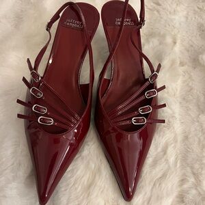 Jeffrey Campbell Red Patent Slingback Heels